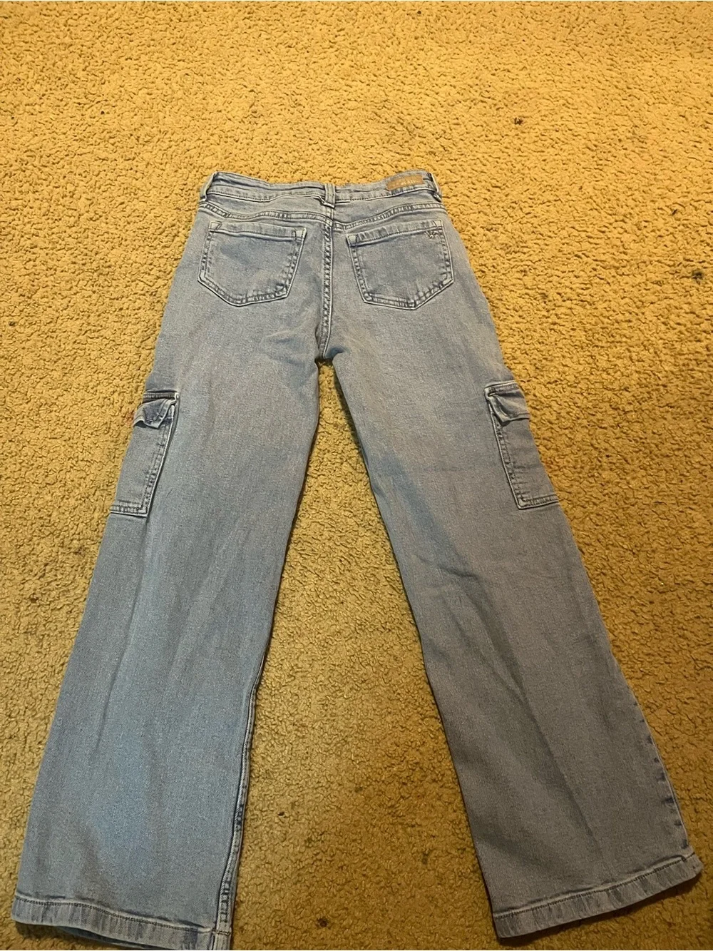 Justice Light Blue Women's Cargo Jeans - Casual Wide Leg